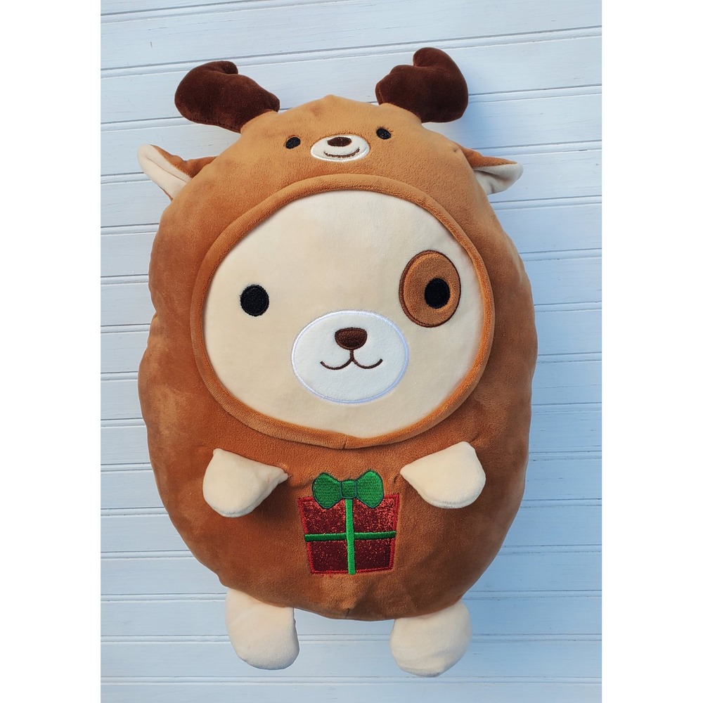 Homerbest Reindeer Dog Holiday Plush Soft Squishy Brown Christmas 18 inch Toy